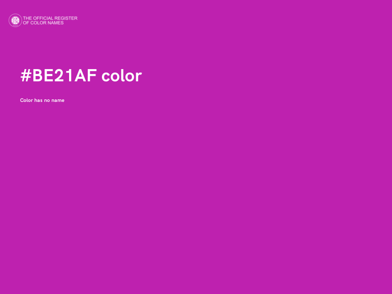 #BE21AF color image