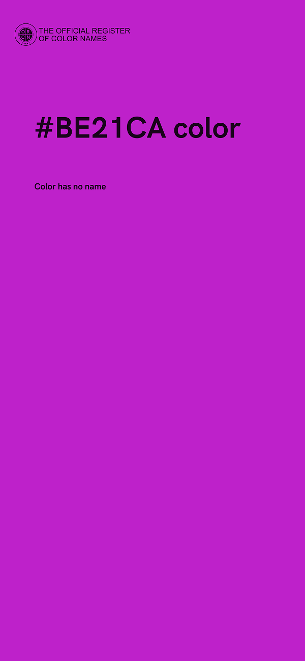 #BE21CA color image