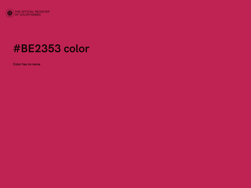 #BE2353 color image
