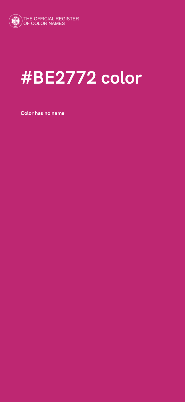 #BE2772 color image