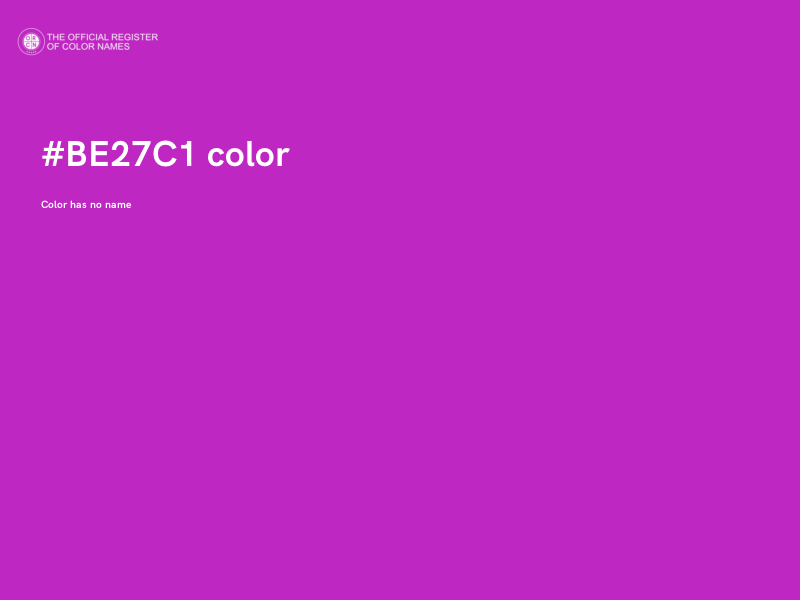 #BE27C1 color image