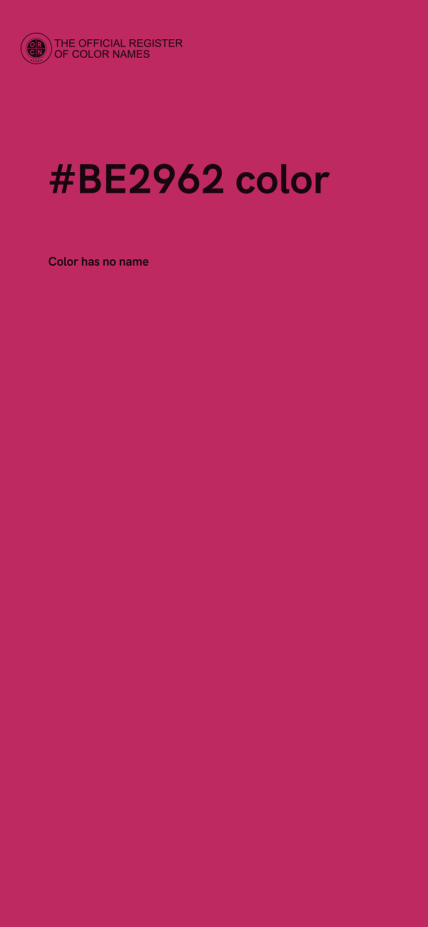 #BE2962 color image
