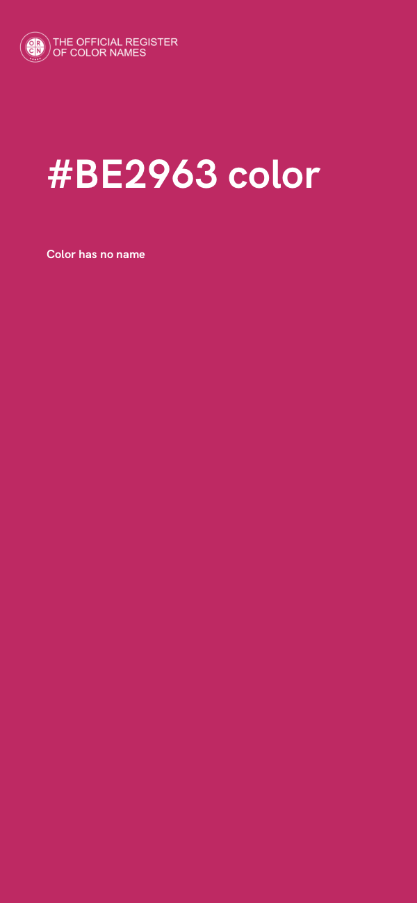 #BE2963 color image