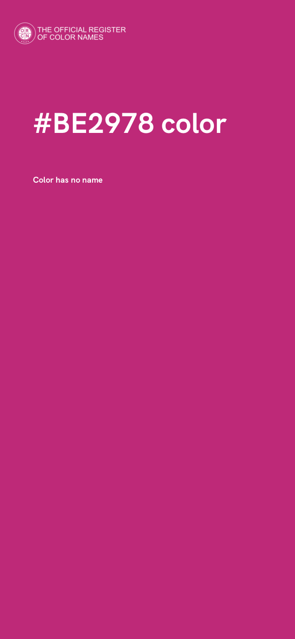 #BE2978 color image