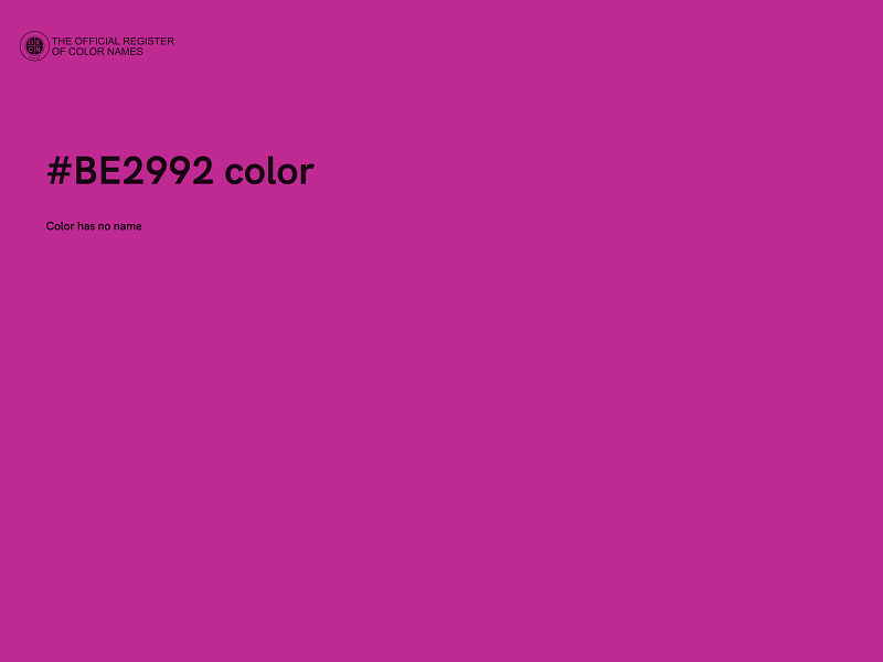 #BE2992 color image