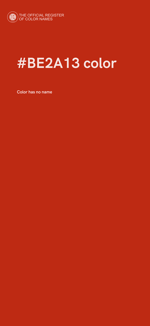 #BE2A13 color image