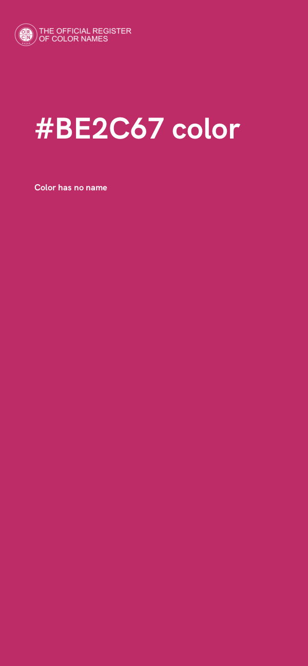 #BE2C67 color image