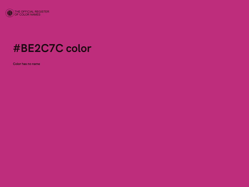 #BE2C7C color image