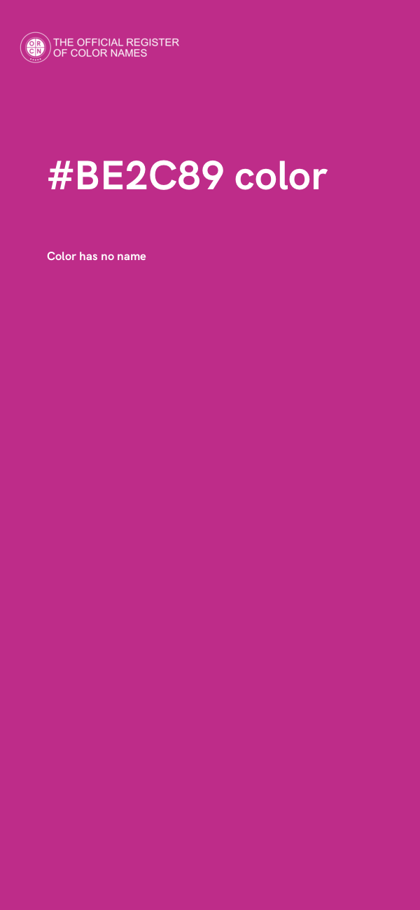 #BE2C89 color image
