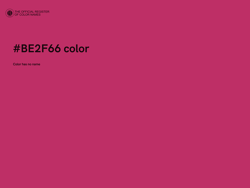 #BE2F66 color image