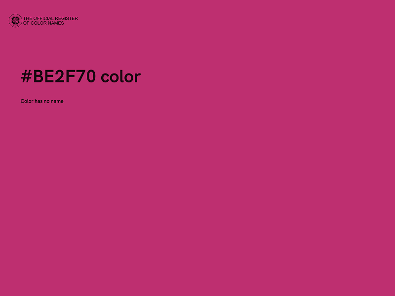 #BE2F70 color image