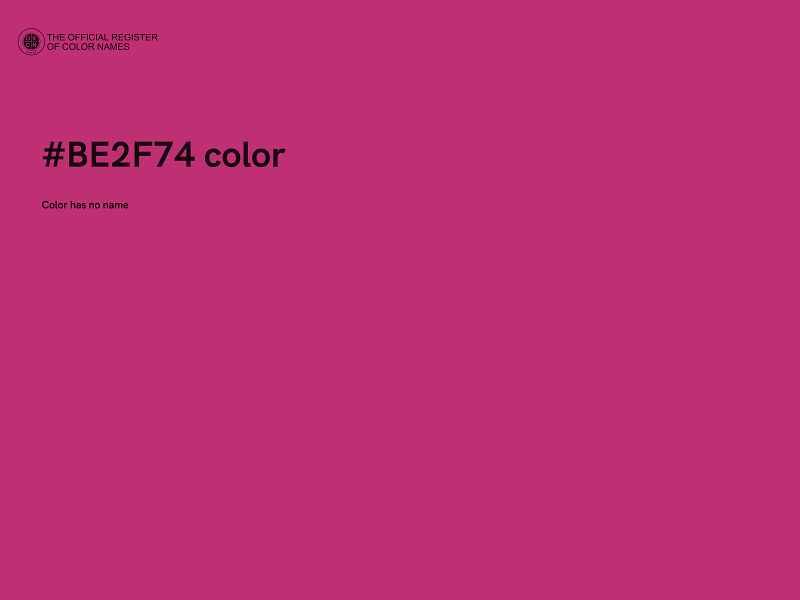 #BE2F74 color image