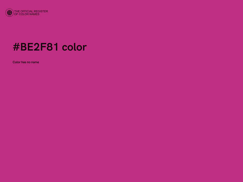 #BE2F81 color image