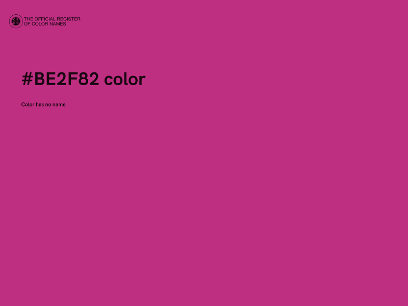 #BE2F82 color image