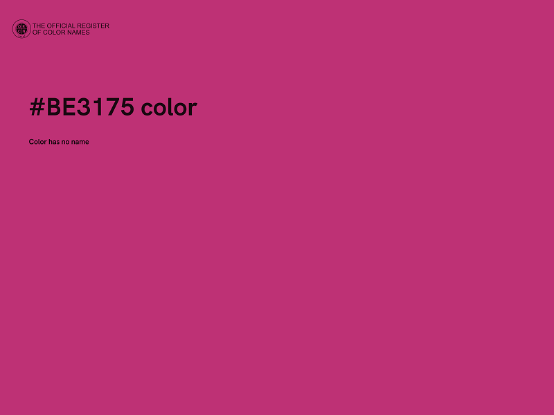 #BE3175 color image