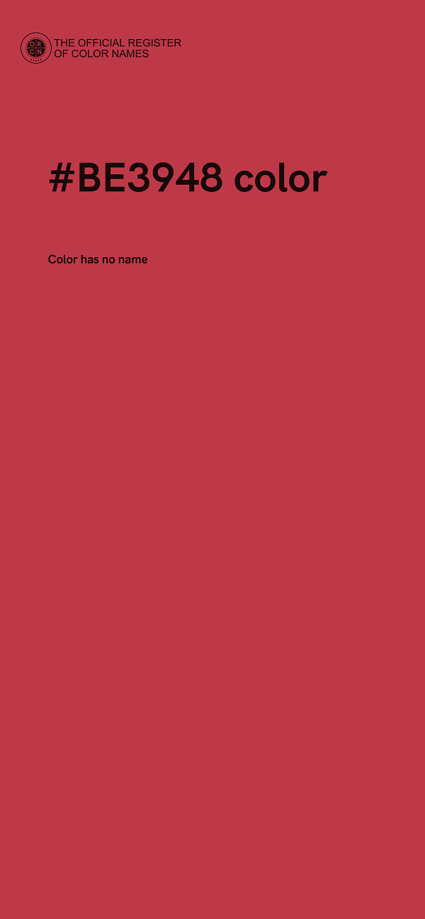 #BE3948 color image