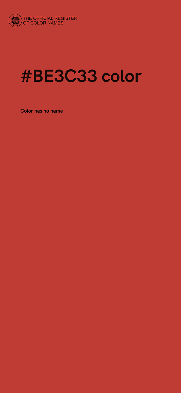 #BE3C33 color image