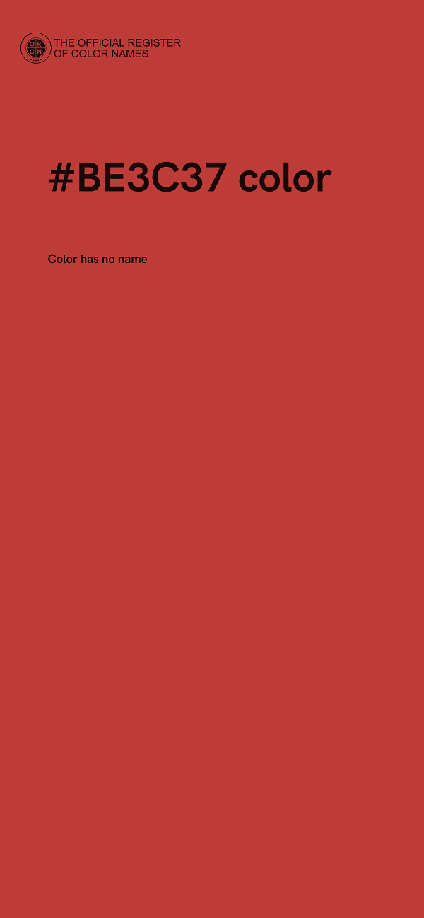 #BE3C37 color image