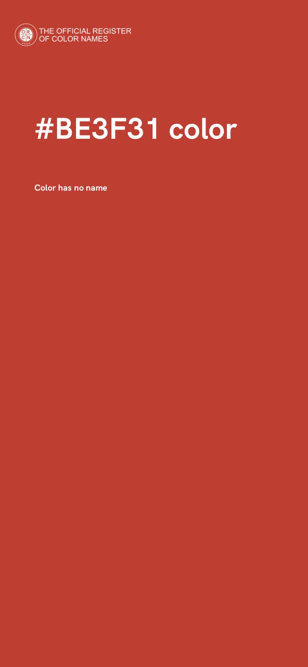 #BE3F31 color image