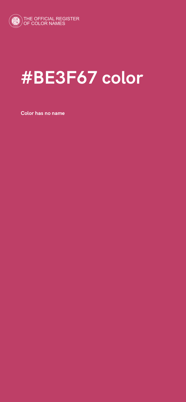 #BE3F67 color image