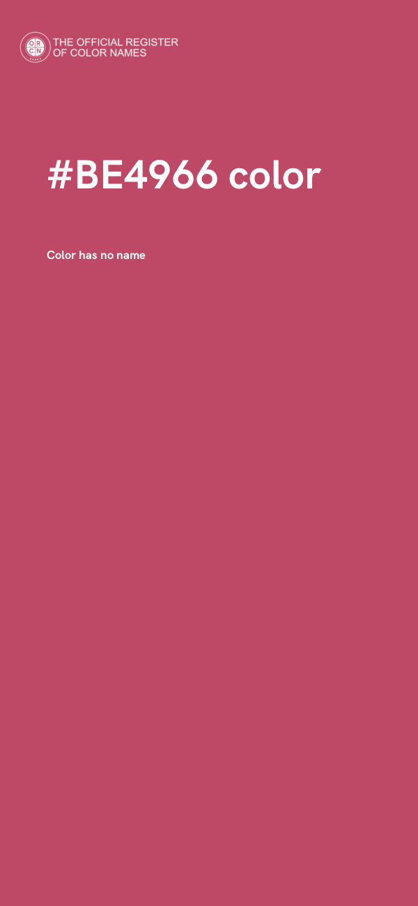#BE4966 color image
