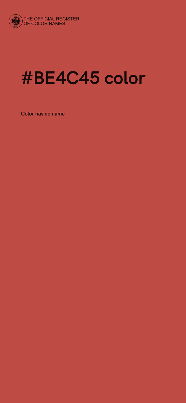 #BE4C45 color image