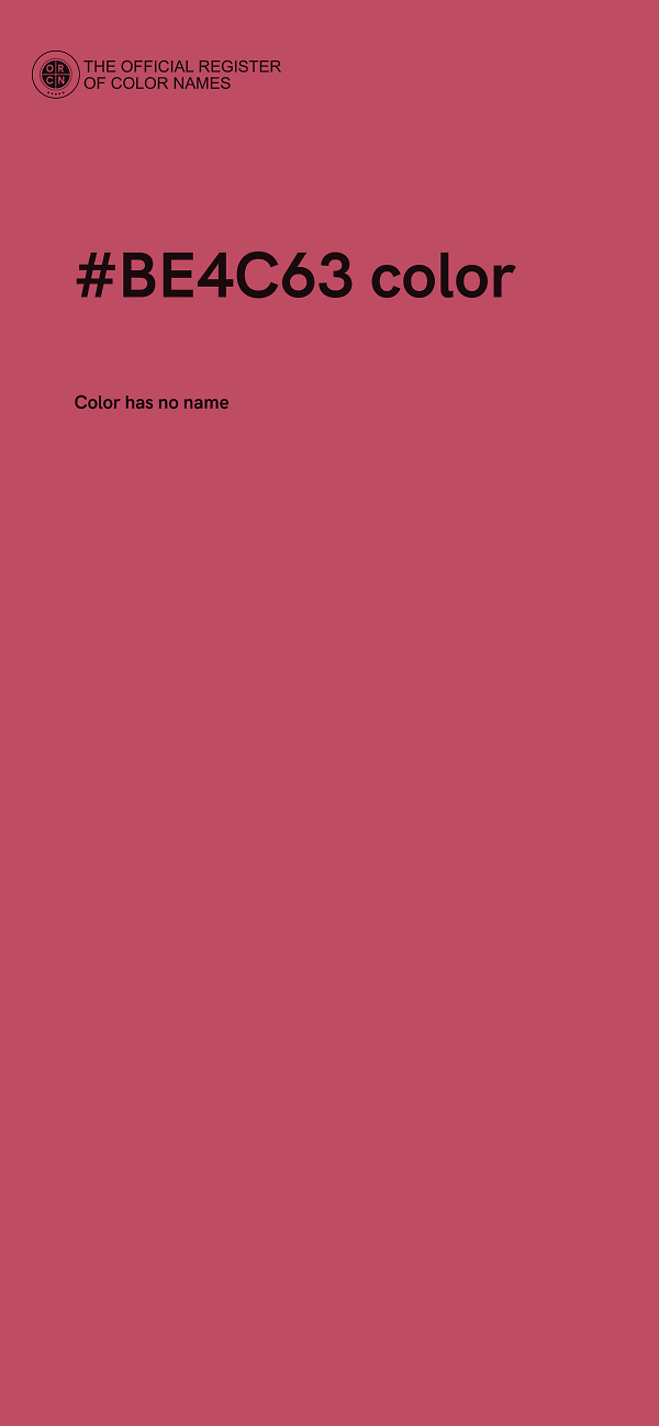 #BE4C63 color image