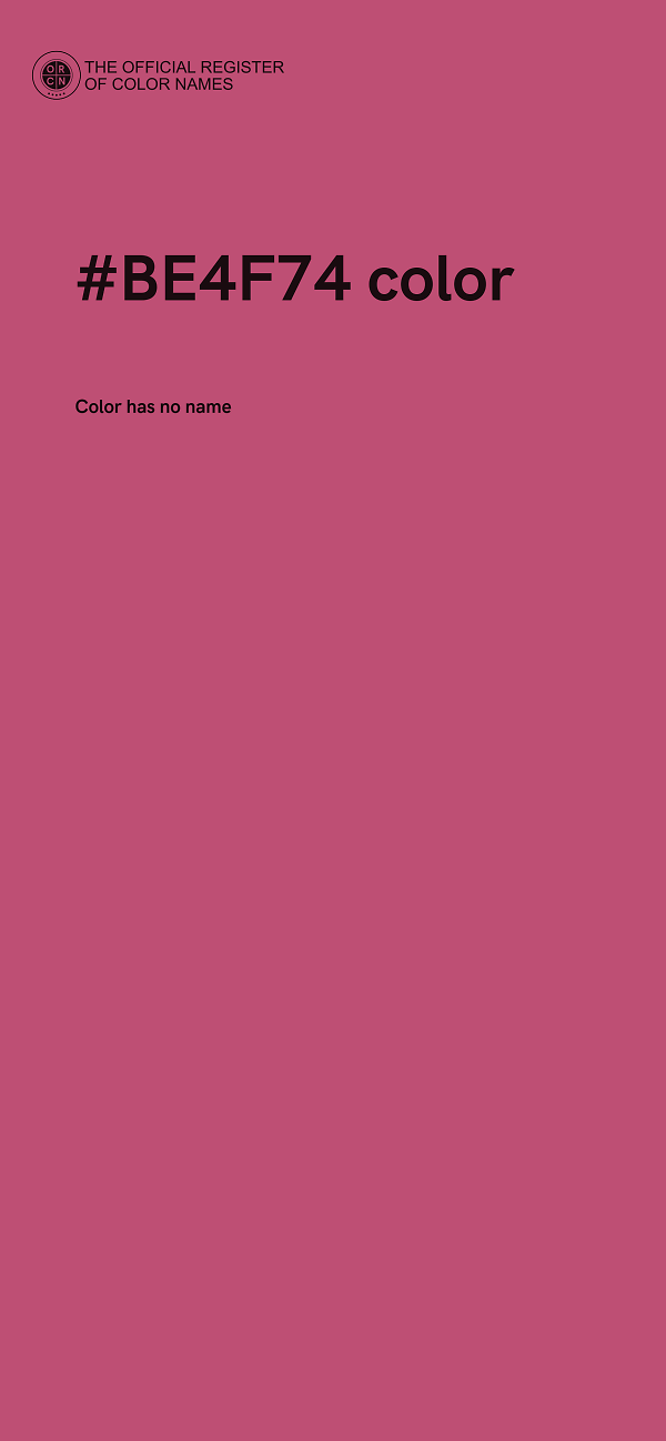 #BE4F74 color image