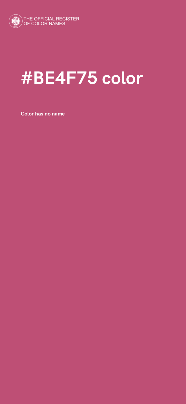 #BE4F75 color image