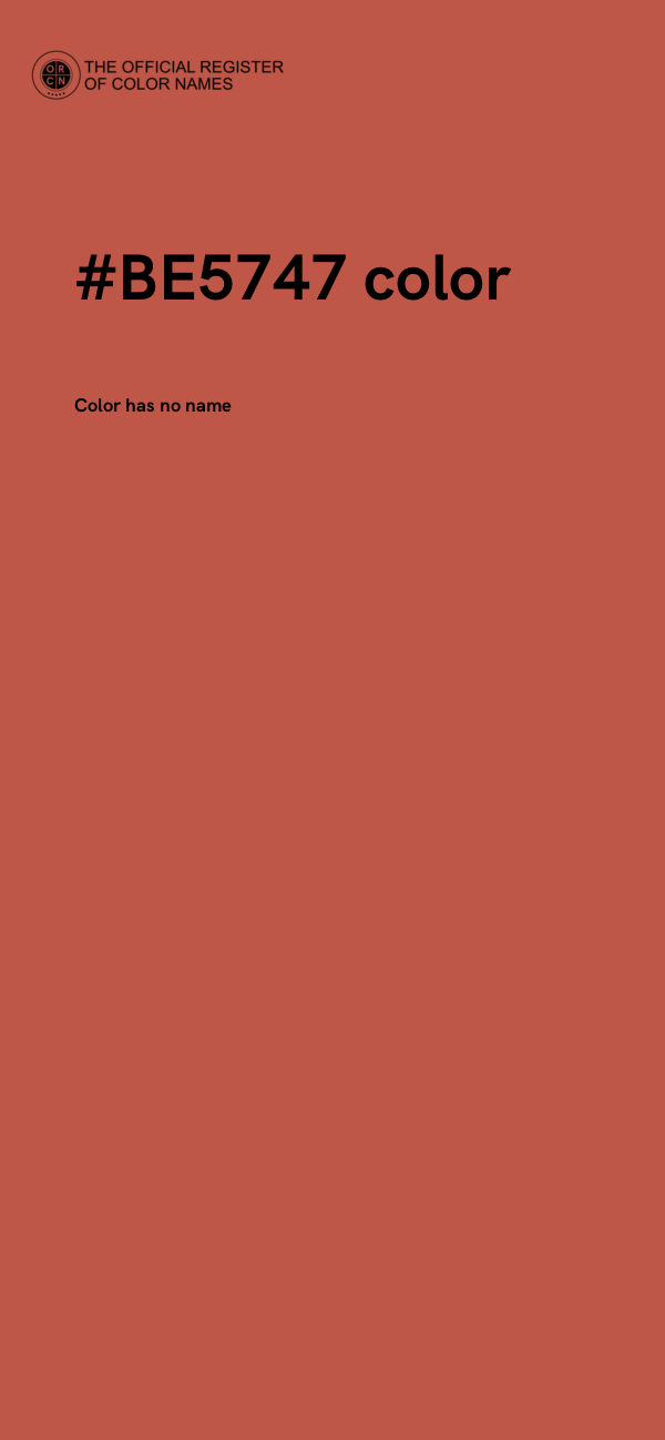 #BE5747 color image