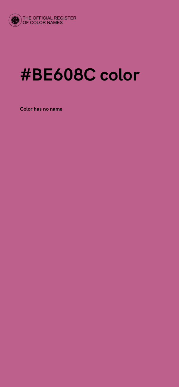 #BE608C color image