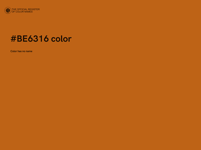 #BE6316 color image