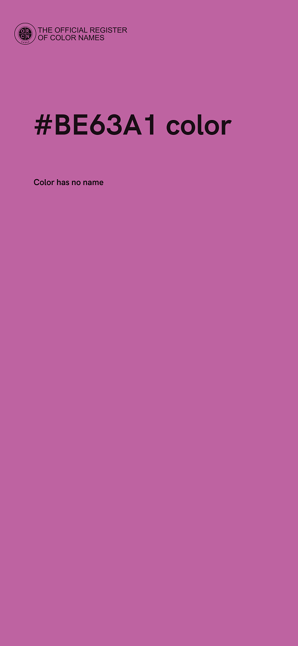 #BE63A1 color image