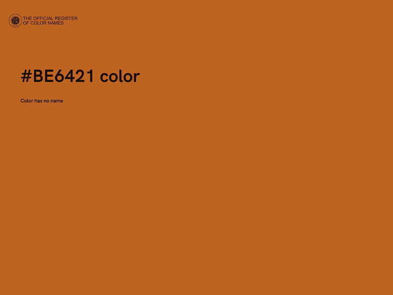 #BE6421 color image