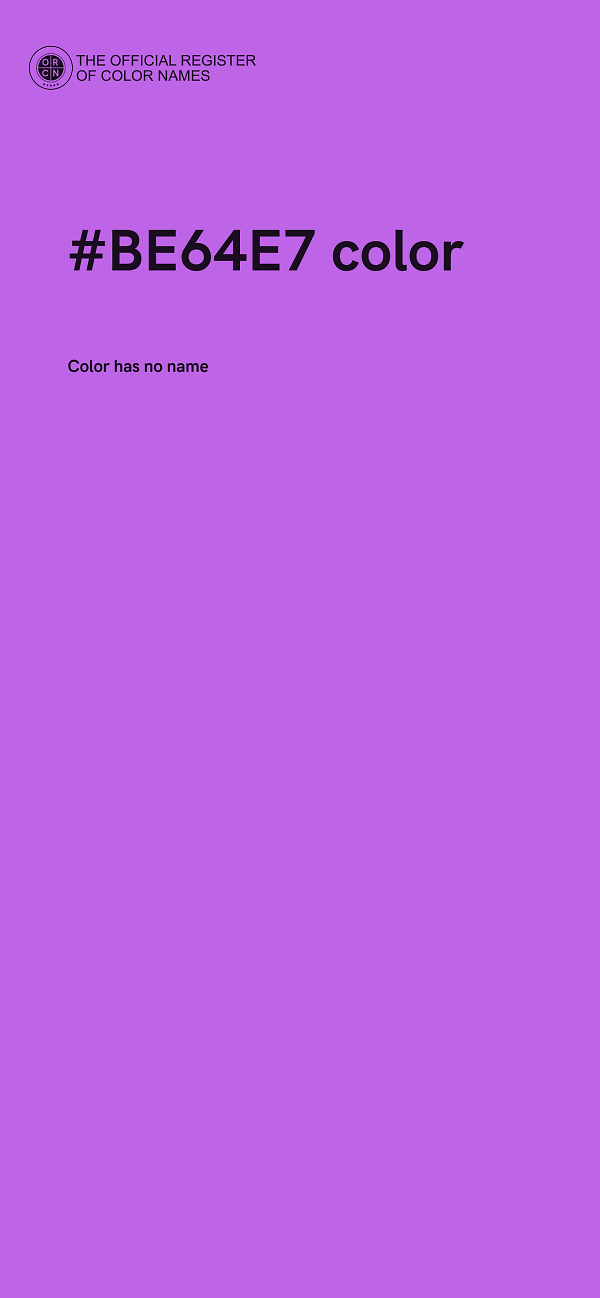#BE64E7 color image