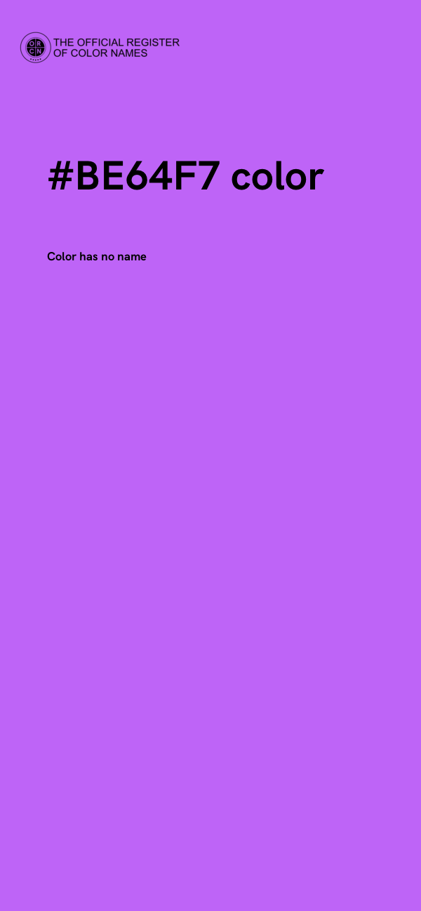 #BE64F7 color image