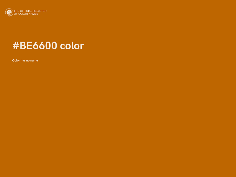 #BE6600 color image