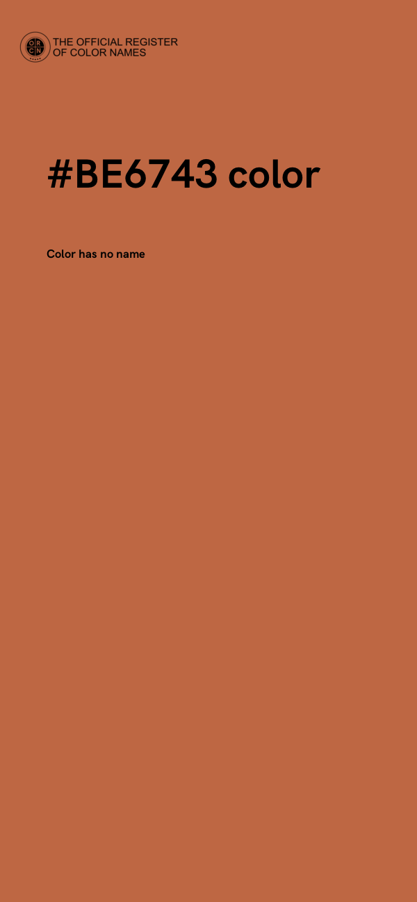 #BE6743 color image