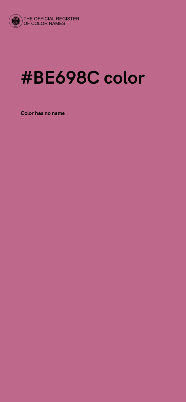 #BE698C color image