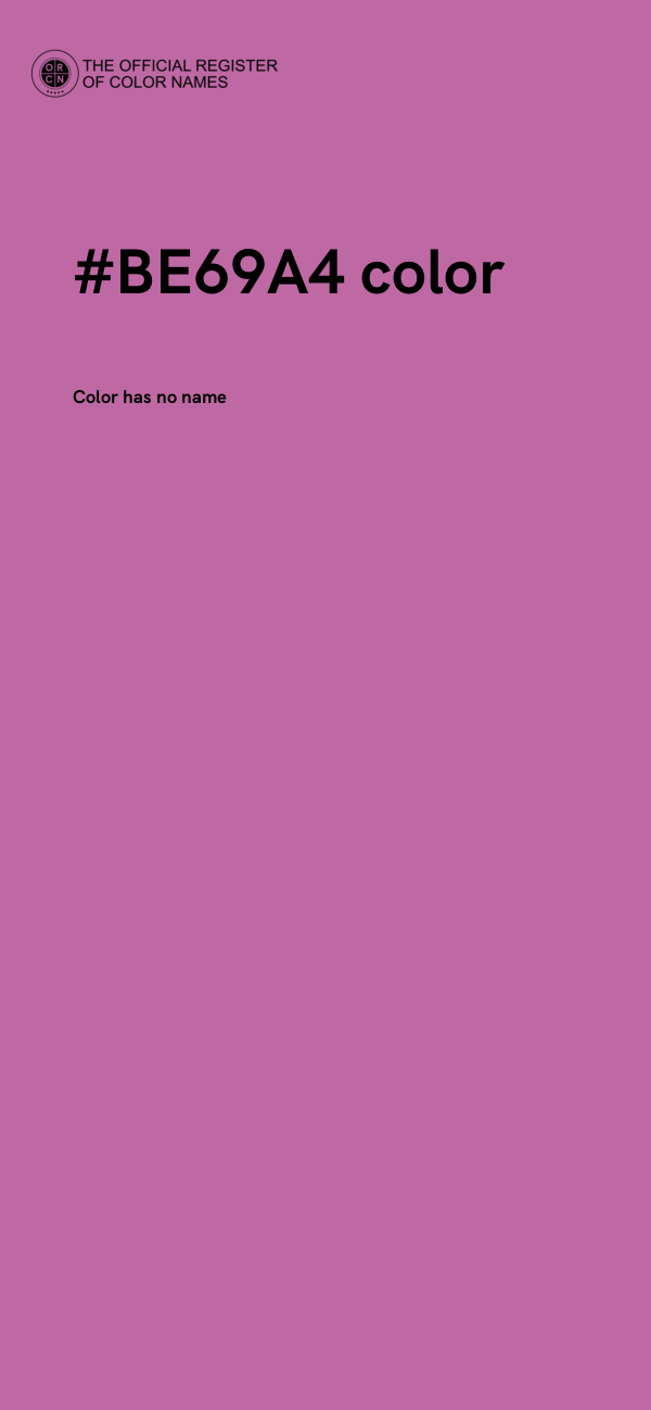 #BE69A4 color image