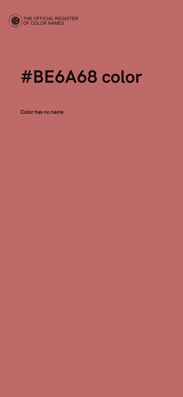 #BE6A68 color image