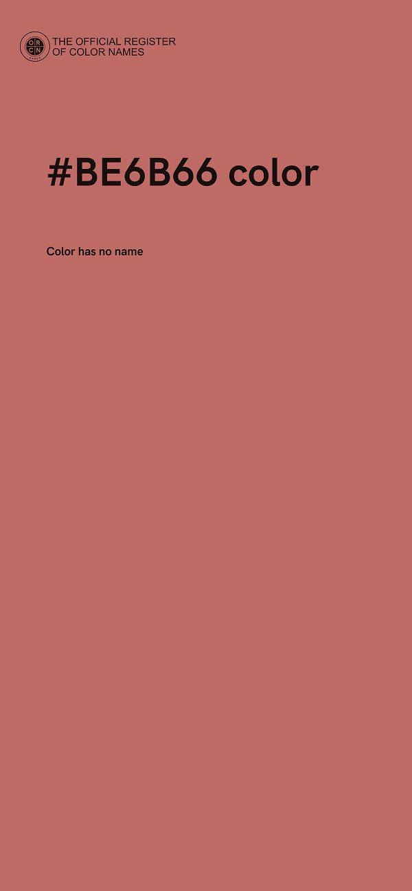 #BE6B66 color image