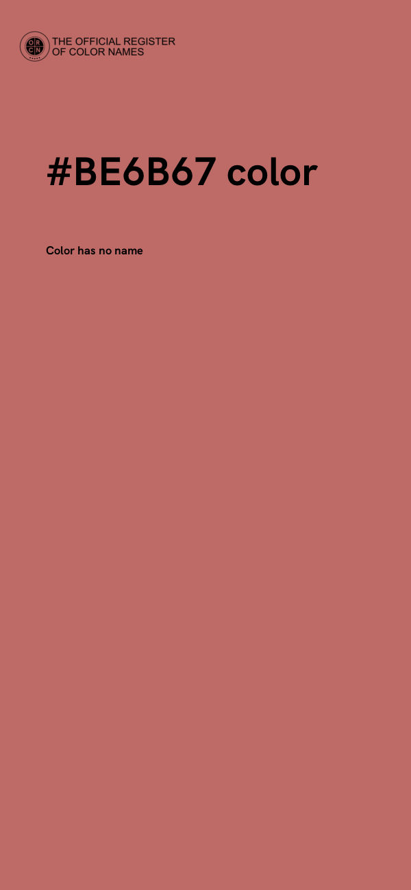 #BE6B67 color image