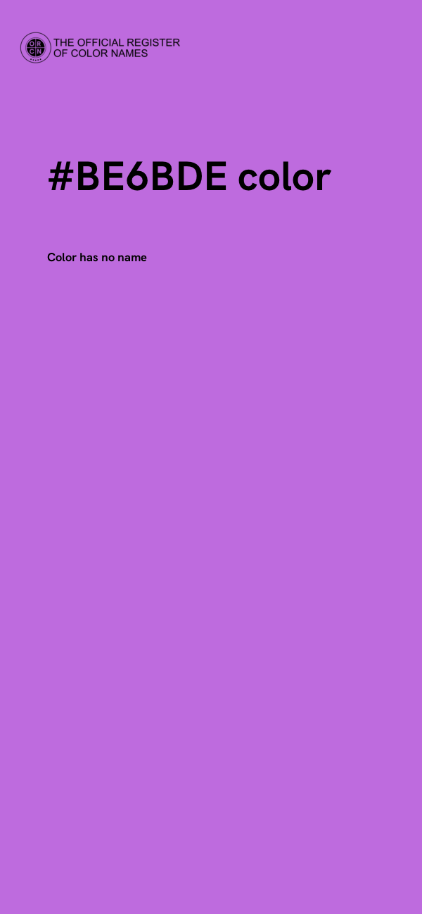 #BE6BDE color image