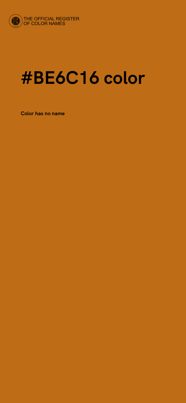 #BE6C16 color image