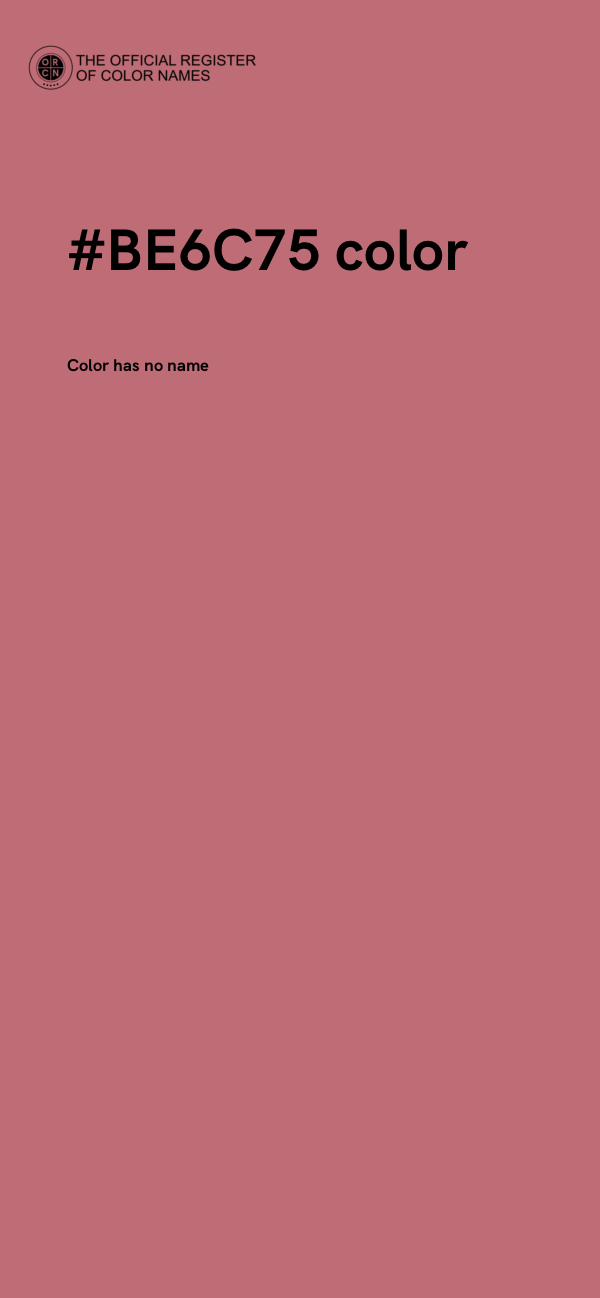 #BE6C75 color image