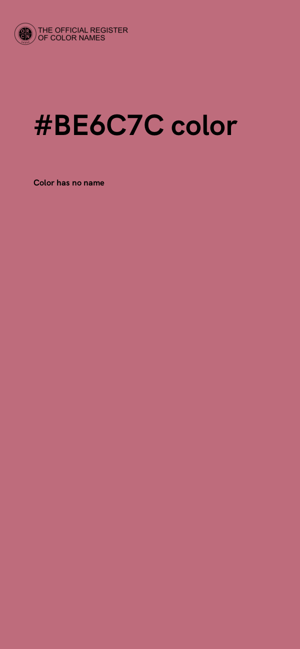 #BE6C7C color image