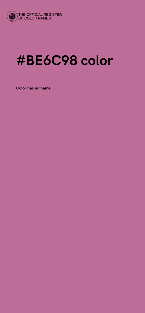 #BE6C98 color image