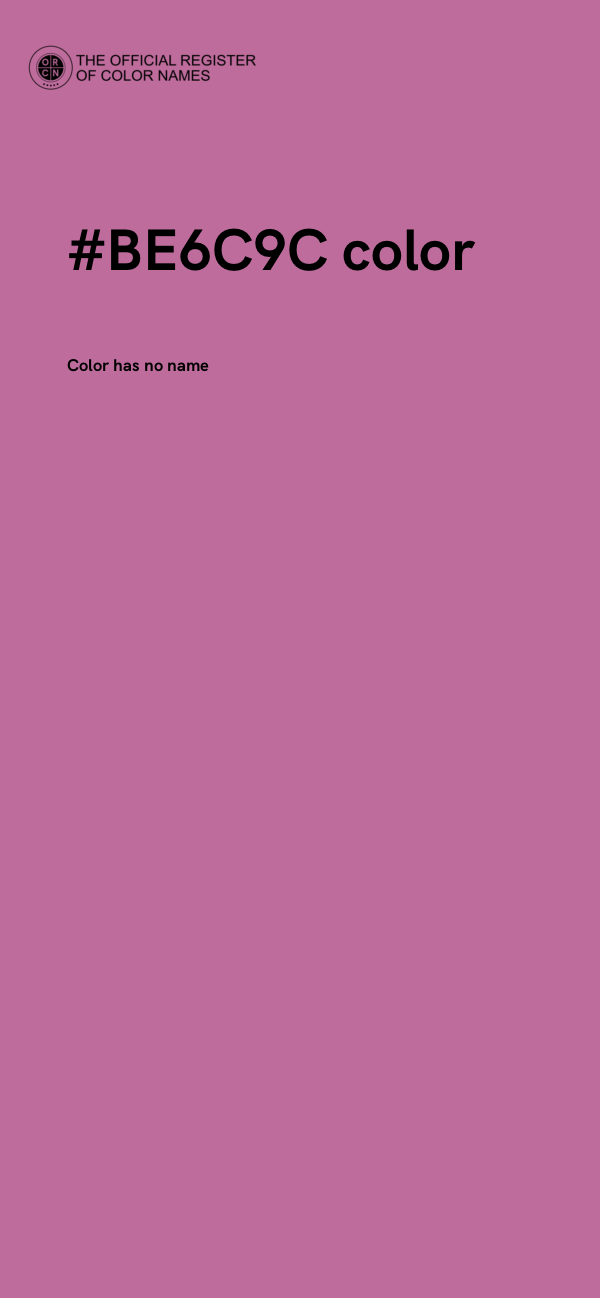 #BE6C9C color image