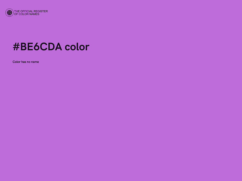 #BE6CDA color image